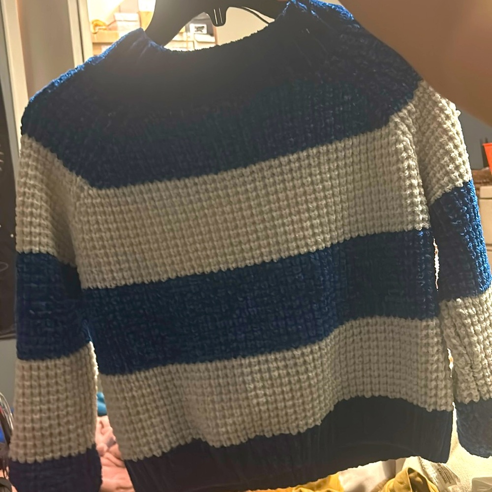 Cropped Stripped Crew Neck